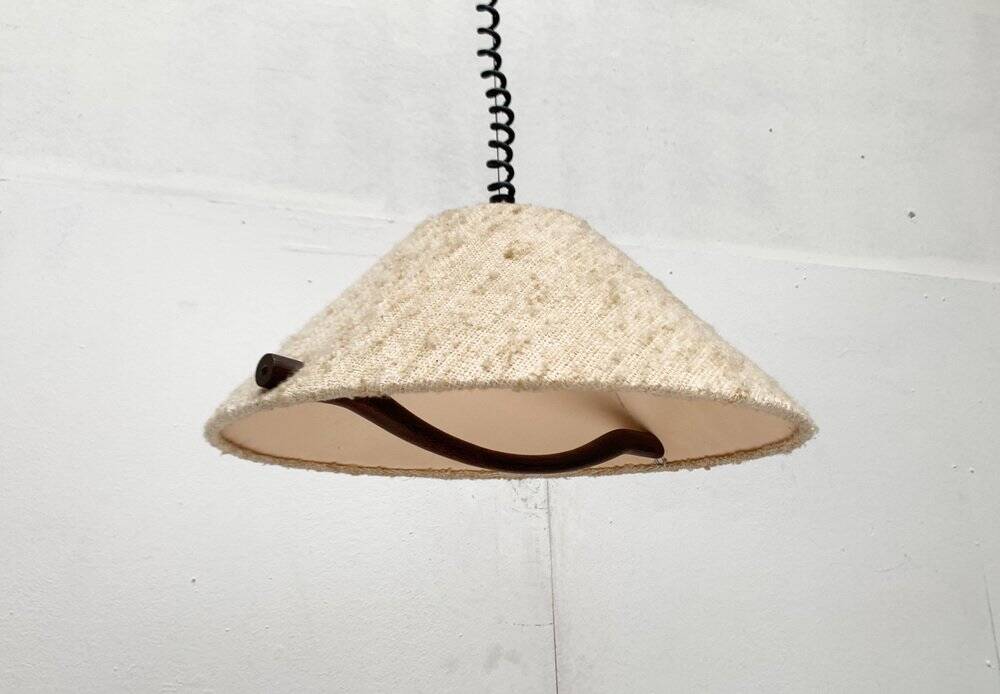 Wood and wool suspension from the mid-century, 1960s.