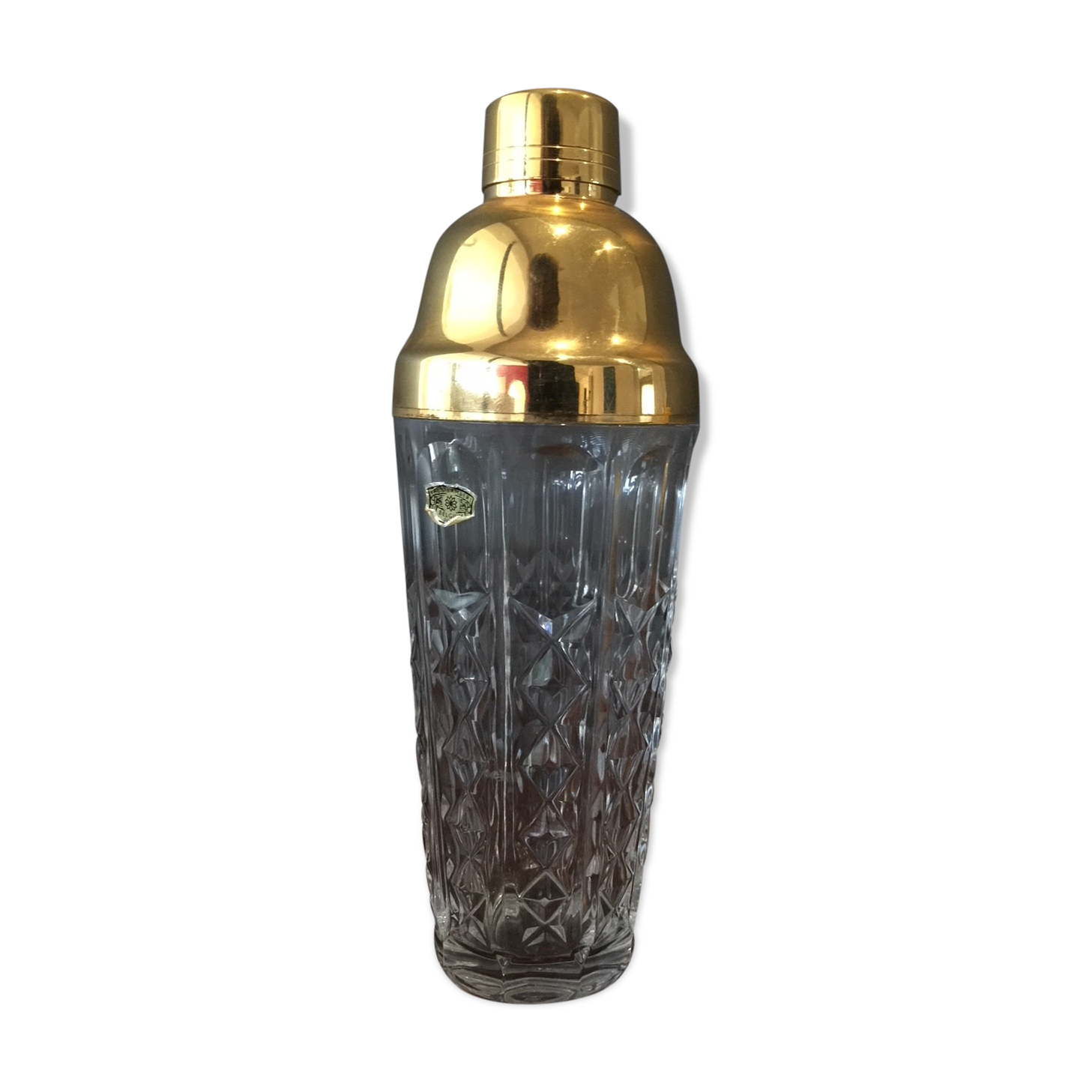 Crystal and gold plated glass shaker from val saint lambert