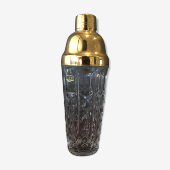 Crystal and gold plated glass shaker from val saint lambert