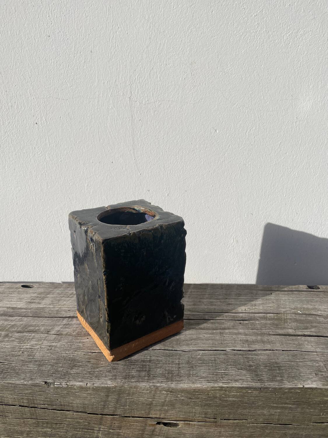 Glazed stoneware potter's vase