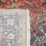 Tapis de style oriental vintage à dominante rouge et bleu avec de superbes motifs, 296x200 cm