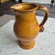 Vintage ochre yellow earthenware jug – Saint-Clément no. 7518 – Vase carafe