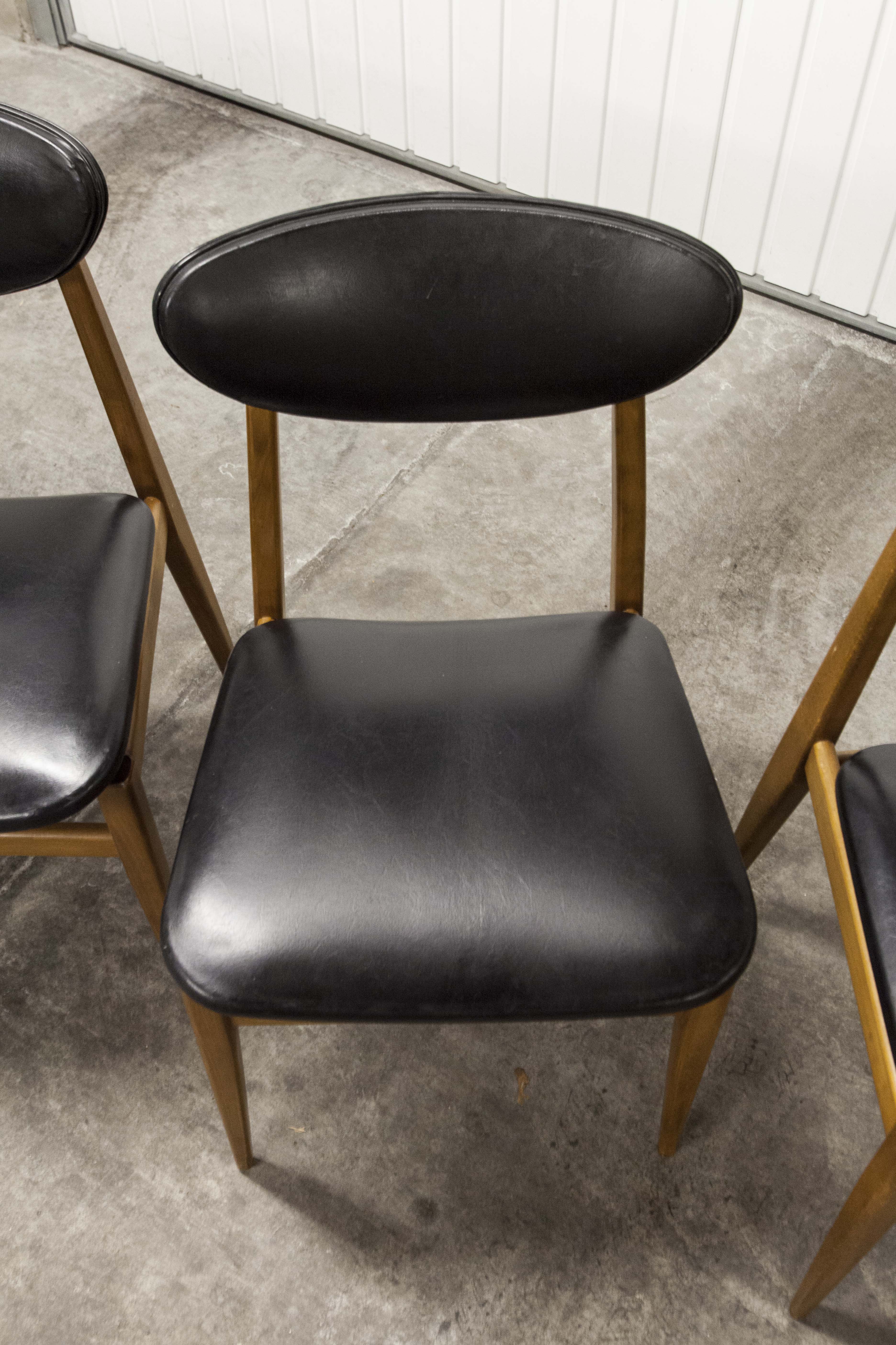 6 Teak chairs with oval back