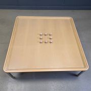 Table basse post-moderne en liège et en verre, années 1980