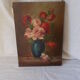 Old oil on canvas bouquet of flowers old still life