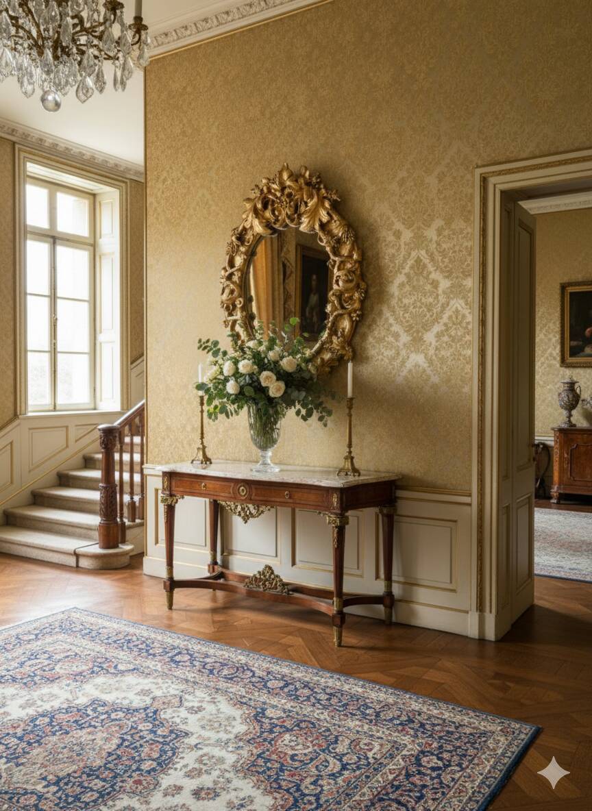 Louis XV rococo style gilded mirror, 130×100cm