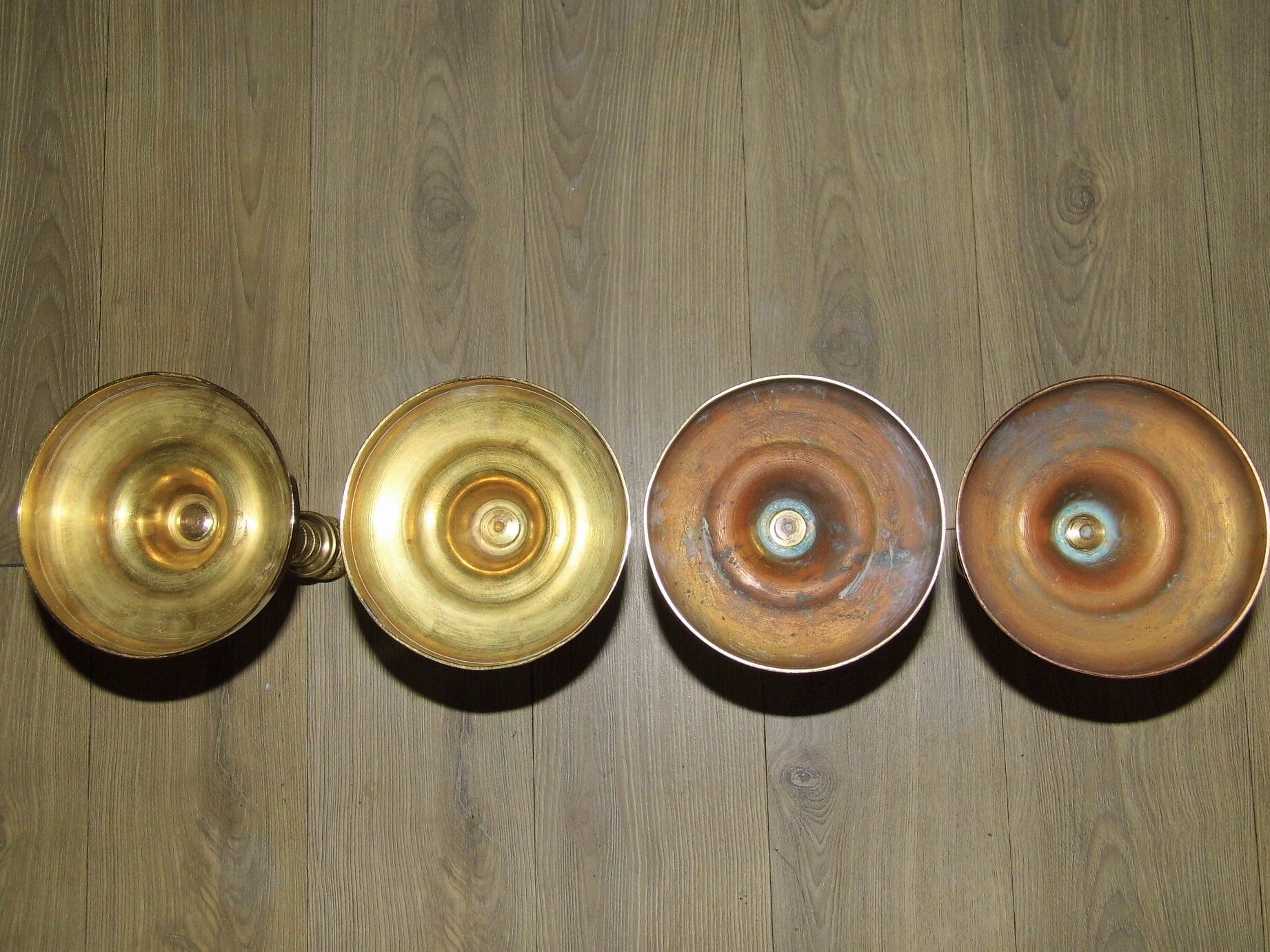 4 brass bronze torch candlesticks 27 cm