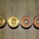 4 brass bronze torch candlesticks 27 cm