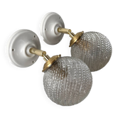 Pair of globe wall lights
