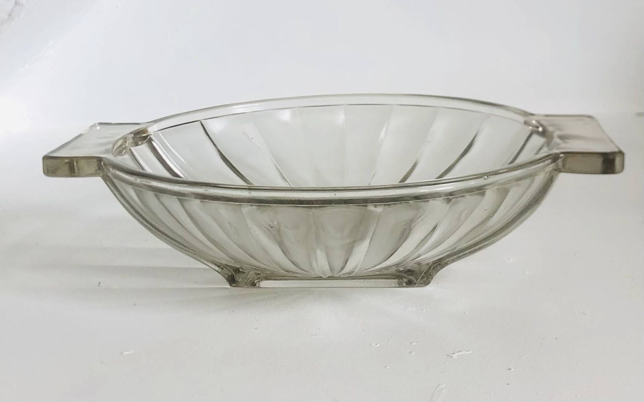 Art Deco pressed moulded glass bowl made in France