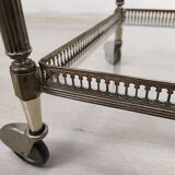 Silver-plated brass rolling trolley