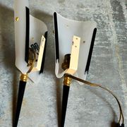 Paire d'appliques années 50 plexi et bakélite vintages