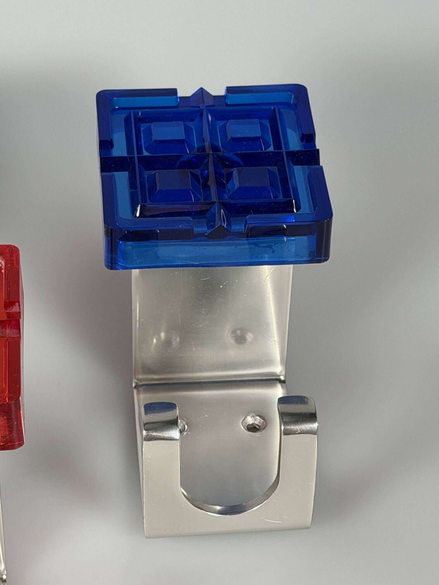 3 x 1960s 1970s Coat Hooks, Wall-Mounted Coat Rack, Metal/Plastic