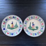 Pair of plates signed HB Quimper