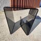 Table basse porte livres en verre 1970