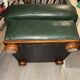 Vintage Green Bottle Leather Pouffe Footstool – 70s/80s