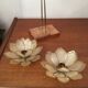 Pair of candlesticks in mother of Pearl and brass