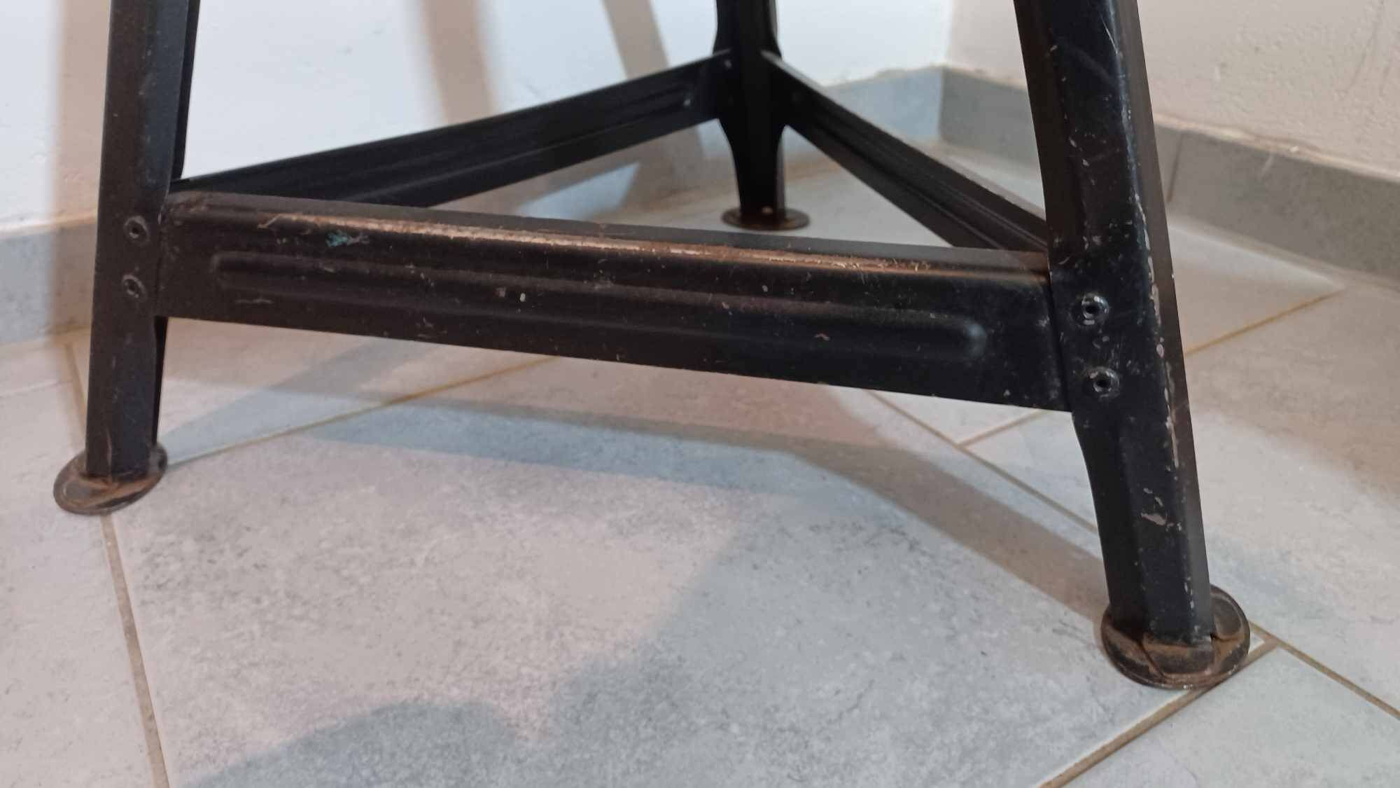 Tabouret métal & bois dans le style de Rowac années 1950/60. industriel