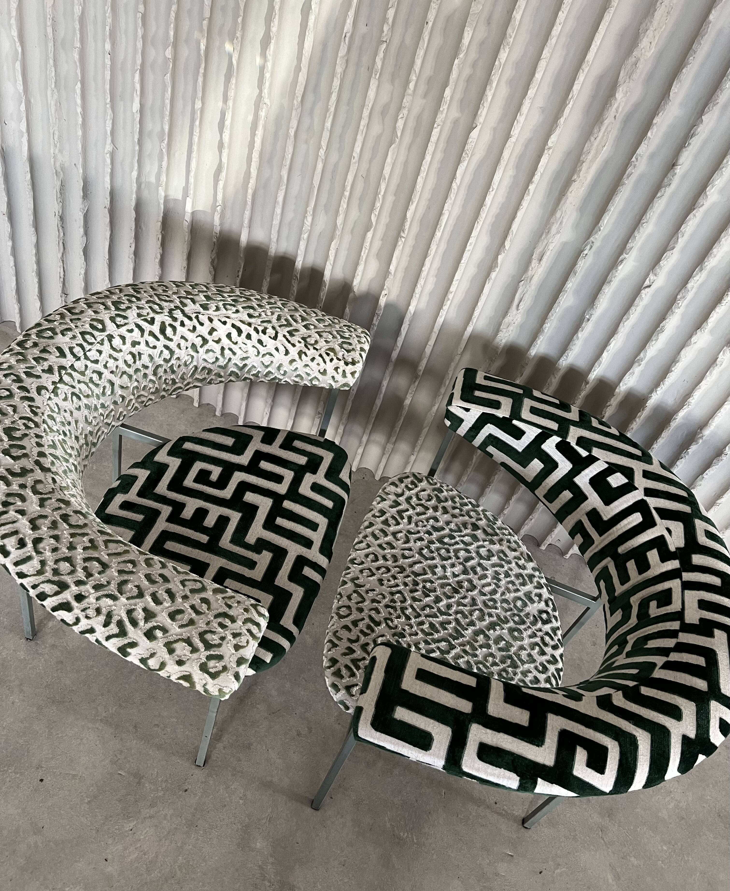 Pair of “Meander Gamma” Chairs by Rudolf Wolf — Newly Upholstered