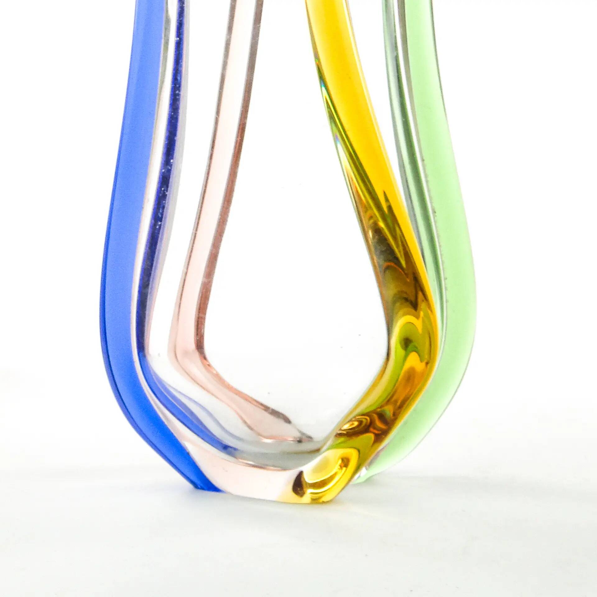 Vase, mid-century modern, glass, designed by H. Mahanovska, Czechoslovakia, 1960s