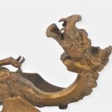 Dragon wall lamp in gilded bronze 2 fires