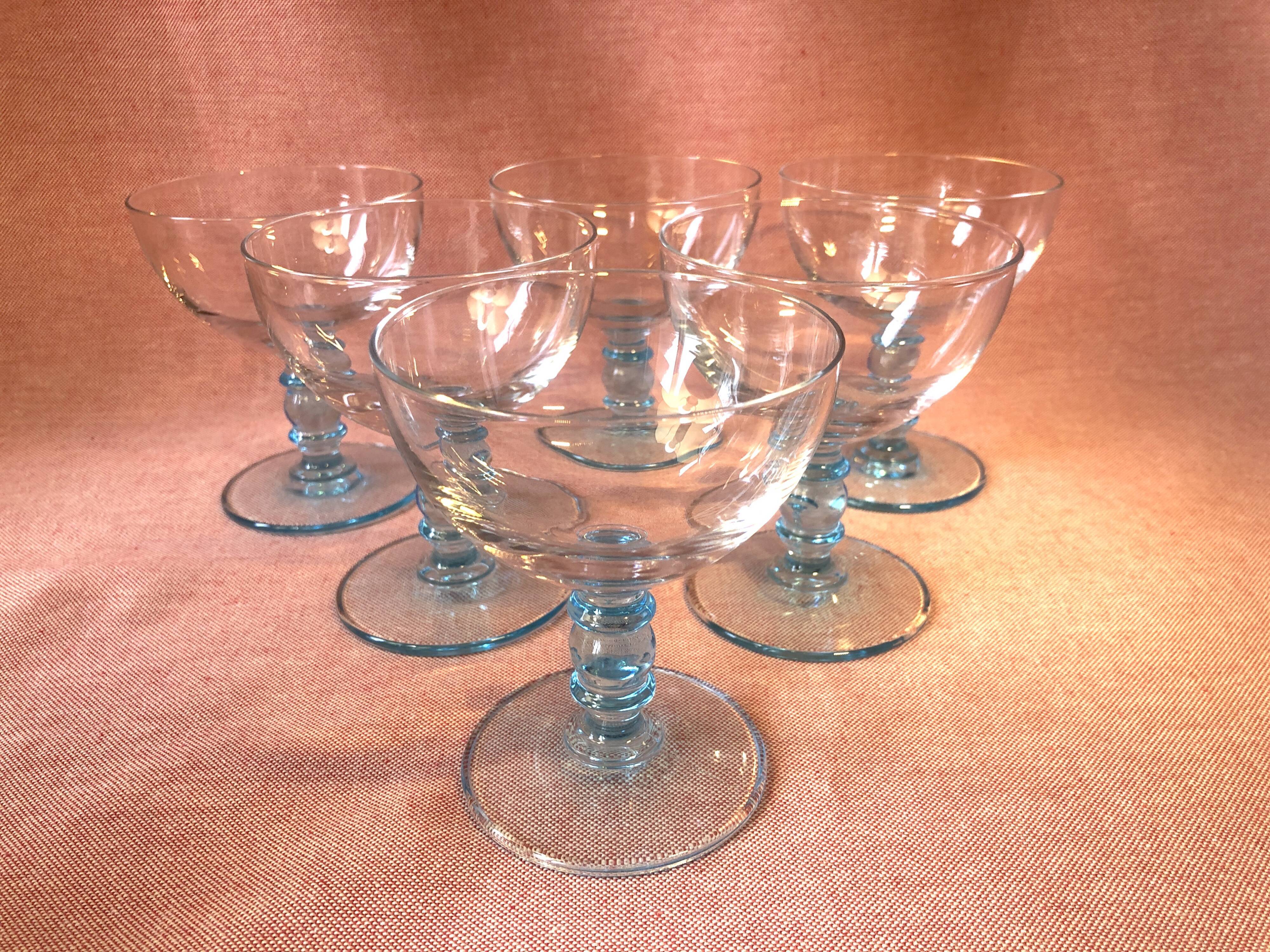 Vintage blue champagne glasses