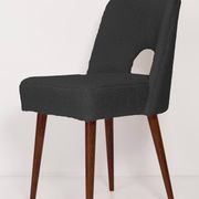 Chaise 'Shell' en bouclé gris foncé, années 1960