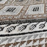 Hand-woven margoum rug in natural wool