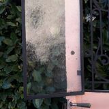 Porte d’entrée ancienne en chêne vitrée grilles en fonte 1925