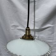 Vintage white opaline suspension lampshade