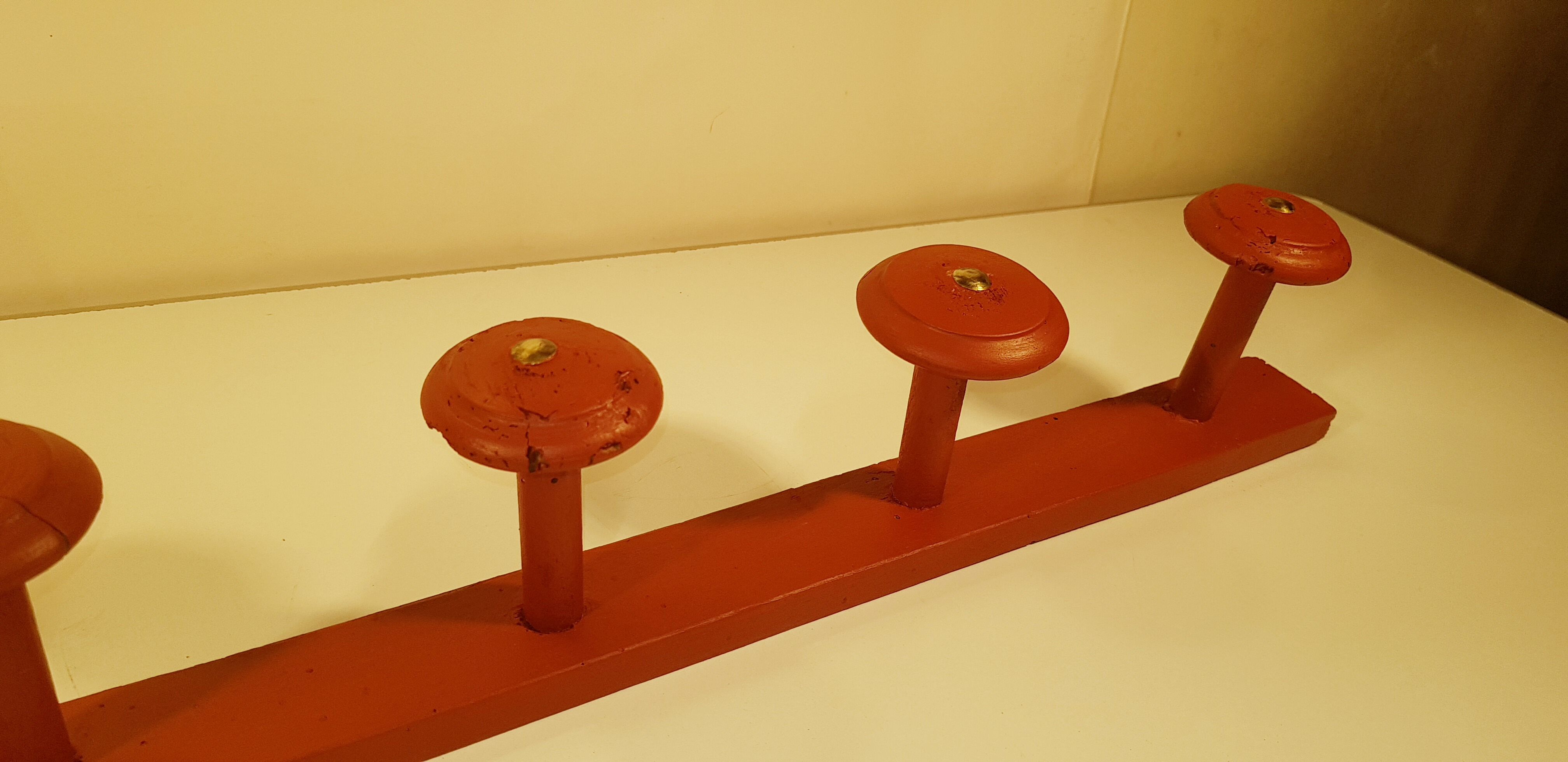 Old wooden wall coat holder