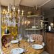 Crystal and bronze chandelier