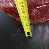 Chiseled pink glass salad bowl