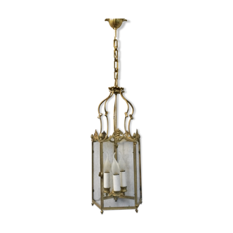 Lantern 3 lights bronze and brass