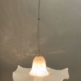 Postmodern White Murano Glass Pendant Marked La Murrina, Italy 1980s