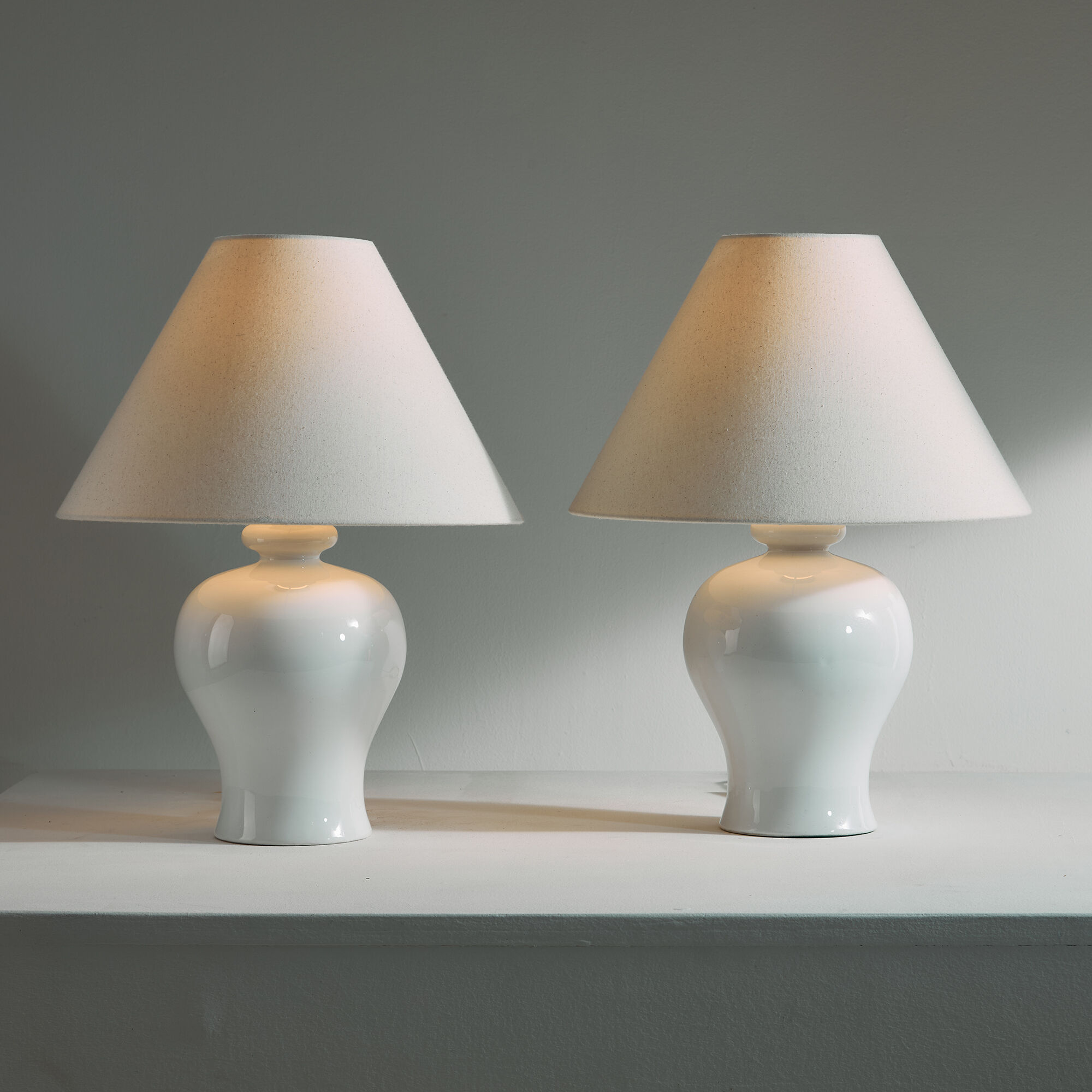 German ceramic table lamp, set of 2