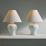 German ceramic table lamp, set of 2