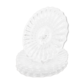 5 assiettes a dessert en verre rose