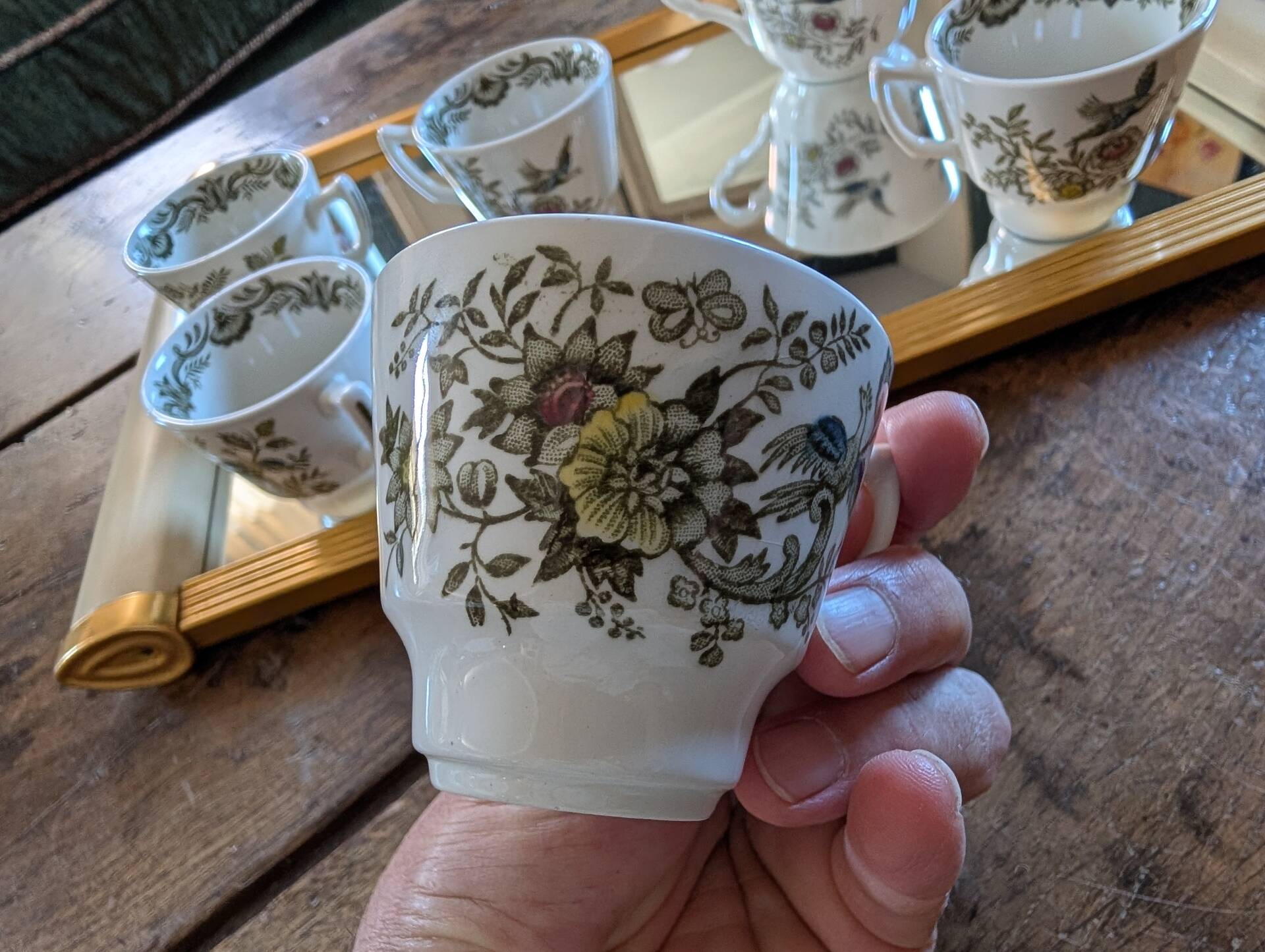 6 tasses Windsor 1981 – Jardin anglais fleuri