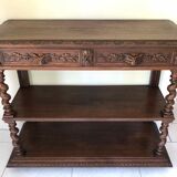 Oak and marble restaurant service console