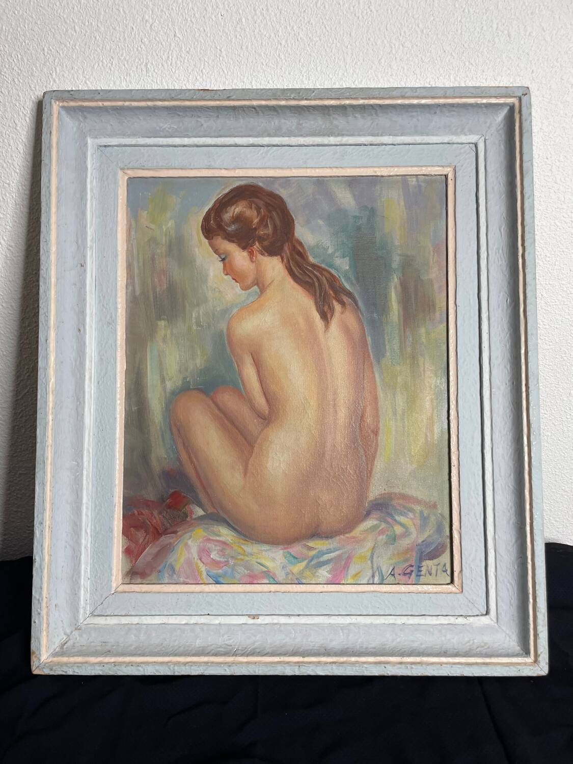Tableau Albert Genta, femme nue de dos, XXème siècle