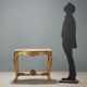 Petite table ancienne style baroque en bois sculpté, Italie, XIXe siècle