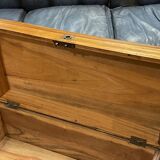 1930s English oak dressing table with beveled oval mirror