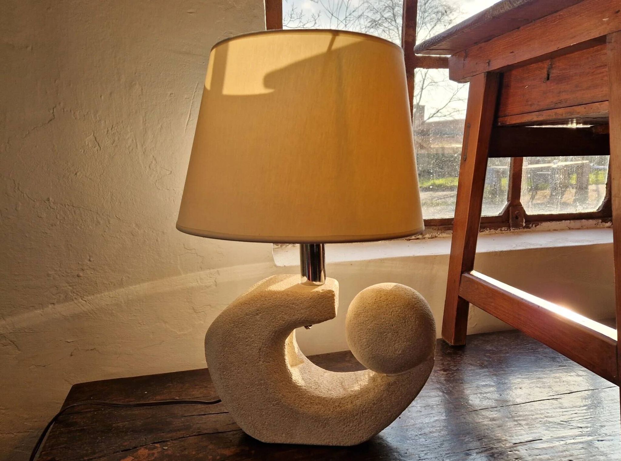 Stone sculptural lamp by Albert Tormos, France