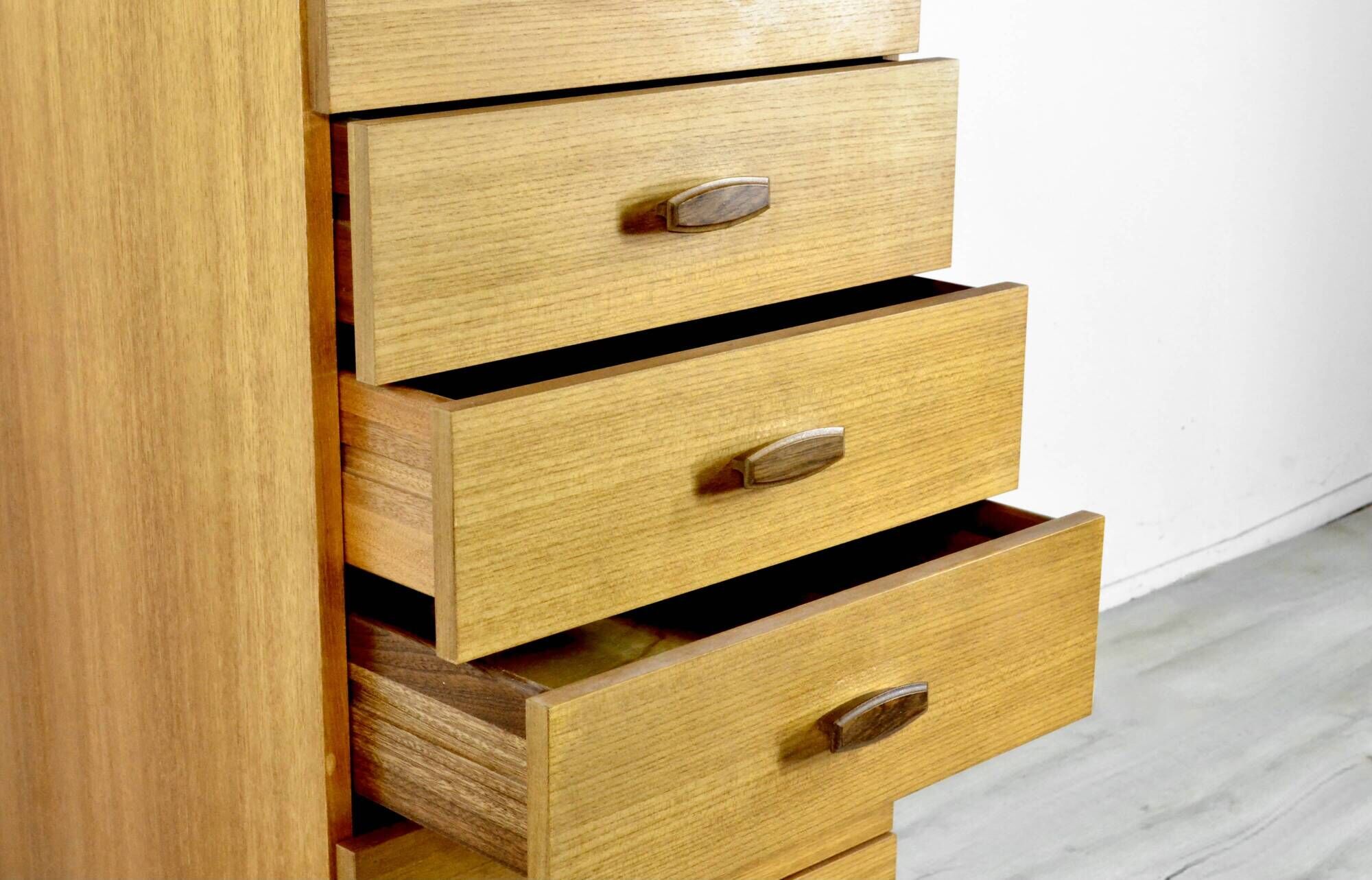Midcentury G Plan Quadrille Teal Tallboy / Chest Of Drawers. Vintage Modern