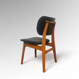 Vintage armchair in skai and beech Danish style 1960s