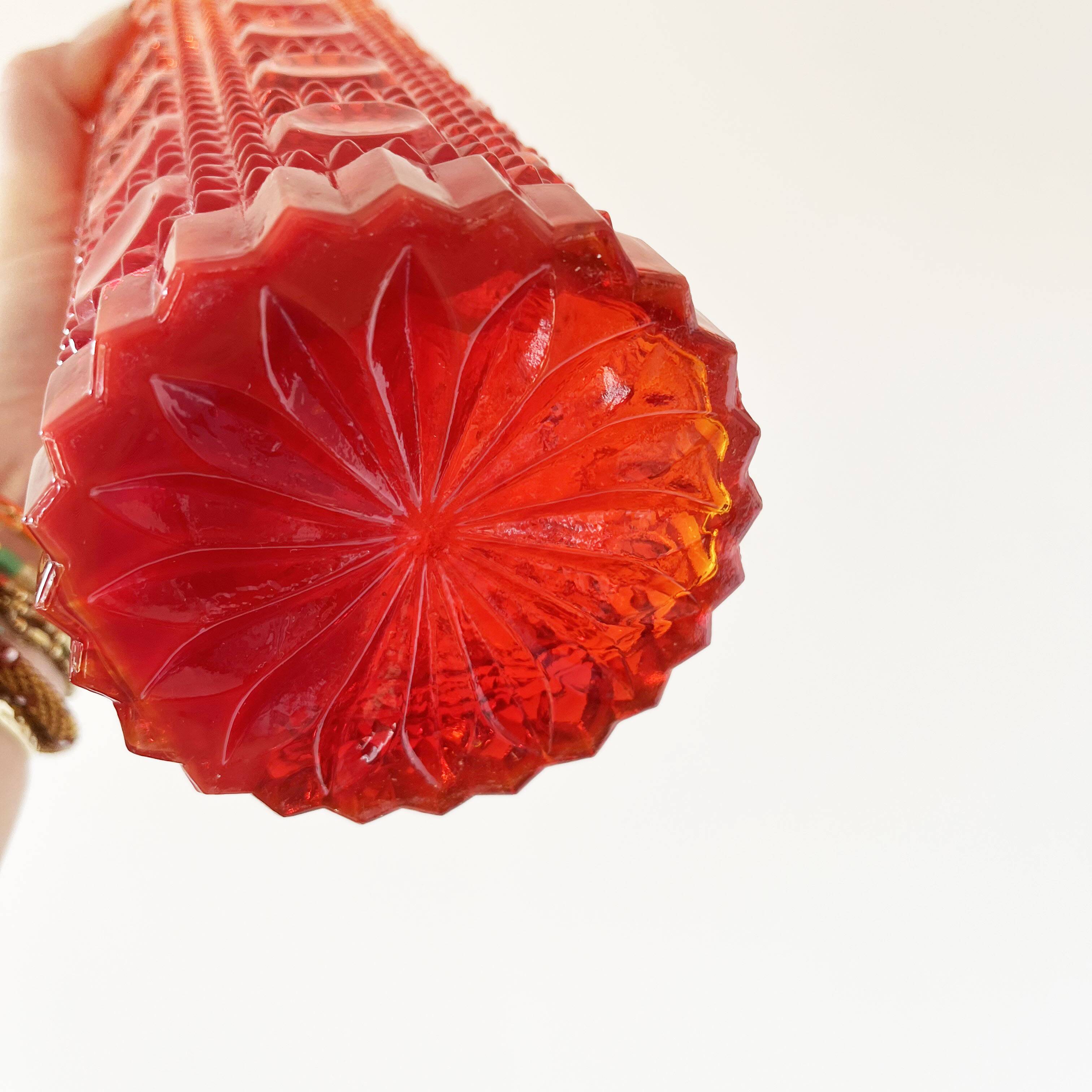 Italian carafe empoli orange red 1960