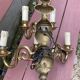 Large Pair of Dutch Style 5-Branch Wall Lights in Brass, Gilded Bronze, 19th Century