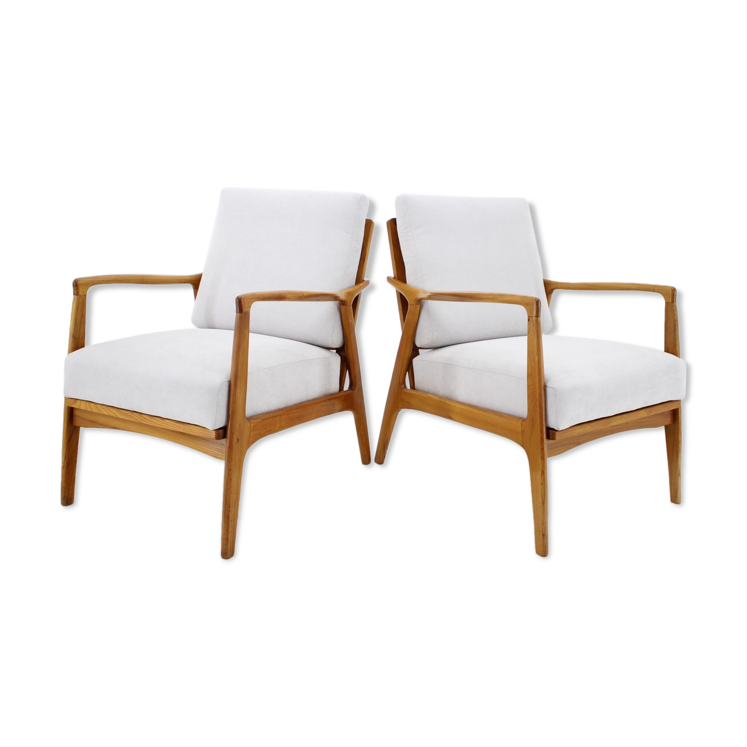 1960s Paire de fauteuils en hêtre par Drevotvar, Tchécoslovaquie