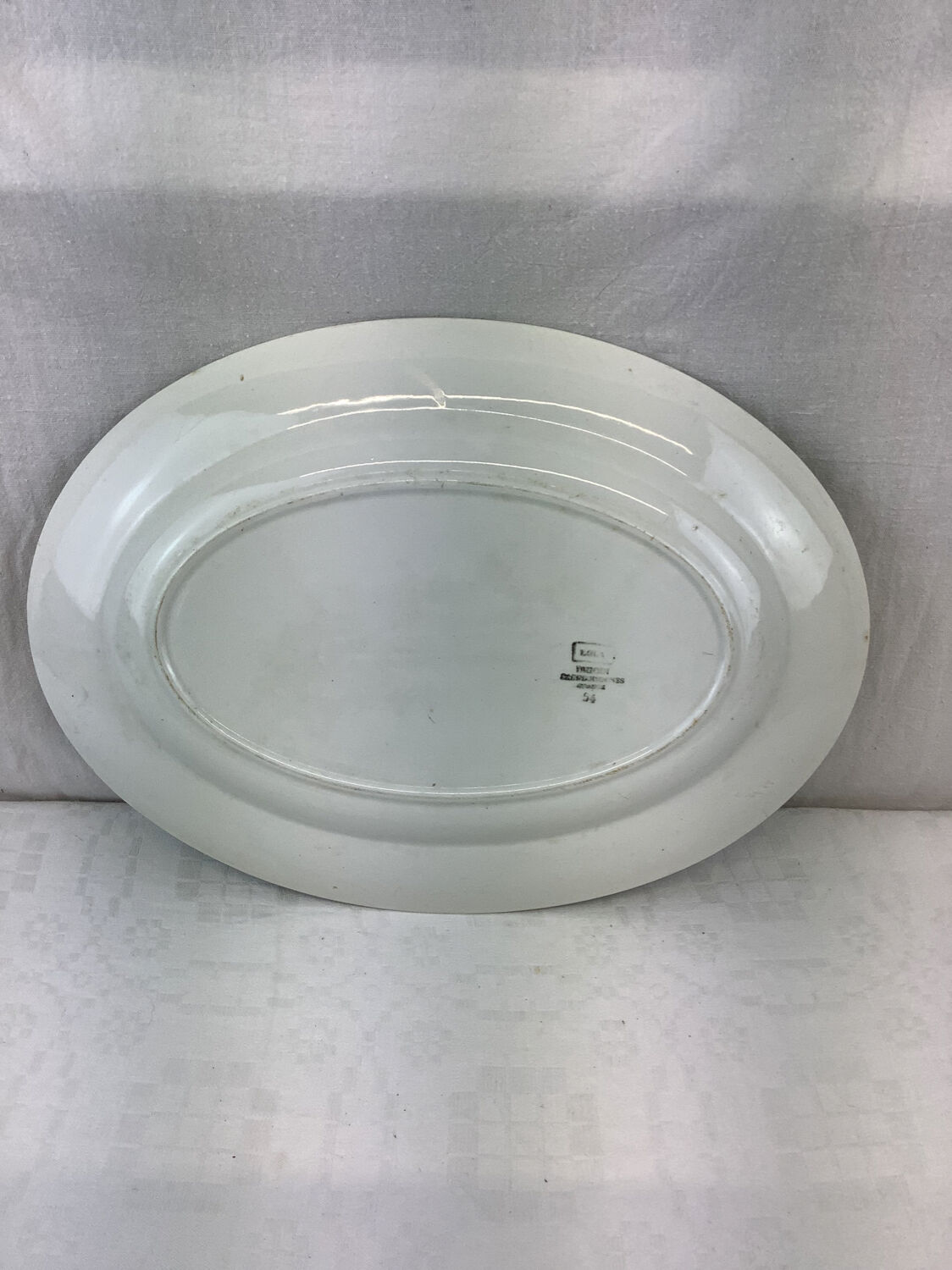 Old artisanal dish made in France Digoin Sarreguemines